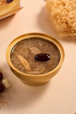 comprar Ginseng con azúcar reducida, hongo de nieve, caldo nutritivo de colágeno, postre chino ligero y nutritivo, Ideal para personas conscientes de la salud Fabricación en línea