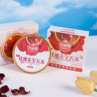 Buen precio Postre de jalea de hierbas de rosa 168g Alimento funcional de origen vegetal apoya la salud de la piel y el bienestar femenino listo para comer Comida limpia de etiqueta baja en azúcar en línea