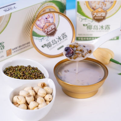 Buen precio Etiqueta limpia Refrigeración de coco Qingbuliang ️ Postre asiático a base de plantas con leche y granos de cocoPronto para comer postre frío con leche de coco en línea